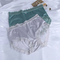 Ladies Satin Silk Panties Breathable Cotton Lingerie Sexy Seamless Lace Briefs for Women