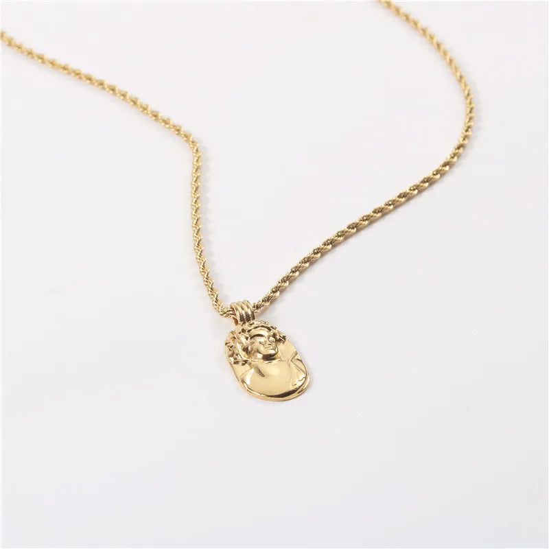 Customize Casting Stainless Steel Elizabeth Victoria Queen Pendant Necklace