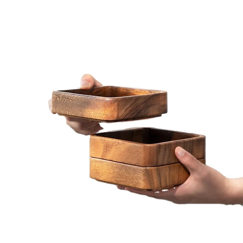 Acacia Dinner Plates&Dishes Wood Plates for Dishes SnackDessertplates Sets Dinnerware Can Be Stacked Serving Platter CNLF