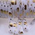 Best Sell Custom Gold Foil Heart Printed Valentine Fold Over Elastic