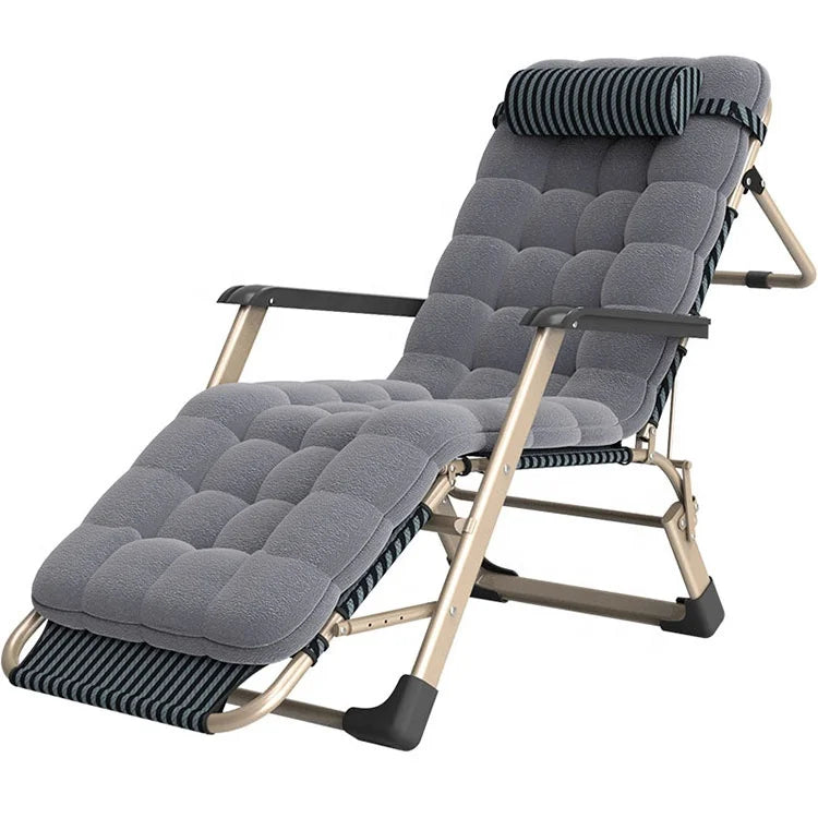 New Design Portable Foldable  Lightweight Metal Beach Lounger Chaise Sun Lounger Bed