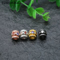 Gold Plated CZ Paved Round Cylinder Loose Beads Accessories Spacer Beads