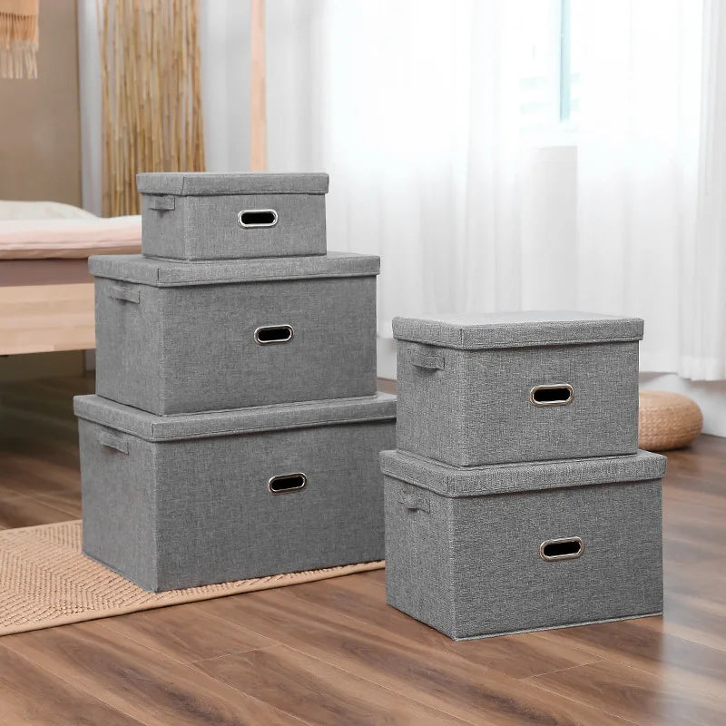 Home Large Dust and Humidity Foldable Wardrobe Toy Storage Box Clothes Quilts Organizer Box With Lid