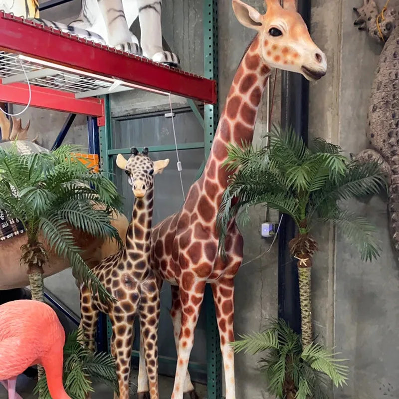 Support Customize Giant Fiberglass 3d Resin Giraffe /resin Giraffe Animal Theme/ Giraffe Props