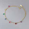 Fashion Jewelry Bracelets 925 Sterling Silver Christmas Diamond Bracelet Colorful Zircon Charm Gold Plated Bracelets for Women