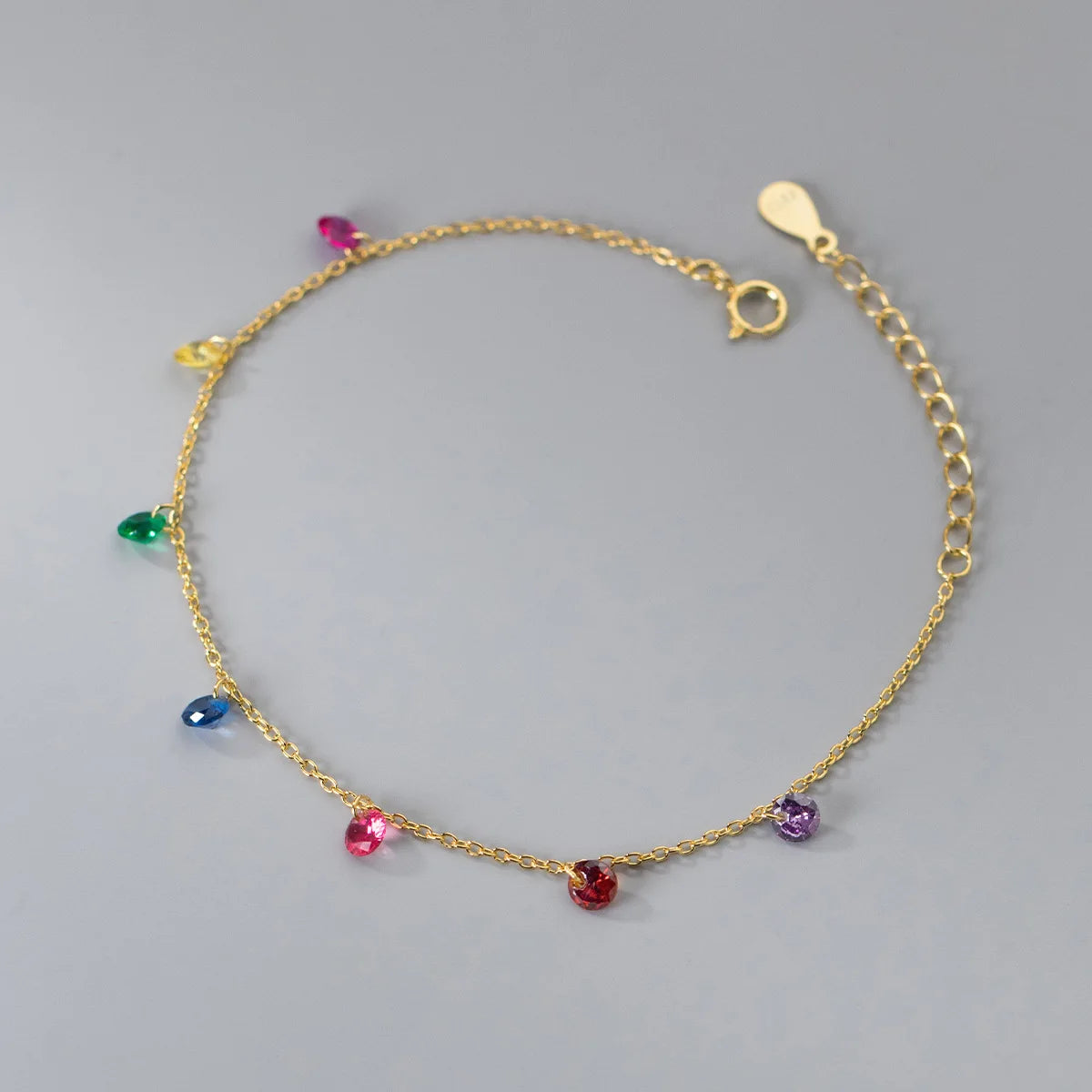 Fashion Jewelry Bracelets 925 Sterling Silver Christmas Diamond Bracelet Colorful Zircon Charm Gold Plated Bracelets for Women