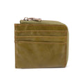 Wholesale Customized Retro Genuine Leather Zipper Wallet Popular Slim Card Holder