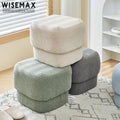 WISEMAX FURNITURE Fabric Lamb Wool Leisure Chair Ottoman Make up Stool square Living Room Sofas Corner Stool Shoe Stool Chair