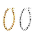 Fashionable Twisted Braided Hoop Earrings for Women Modern Fashion Croissant Earrings Girls Geometric Gold Hoops Earring