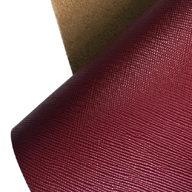 High Quality Classic Cross Pattern Saffiano PU Faux Leather for Shoes Handbags and Other Products