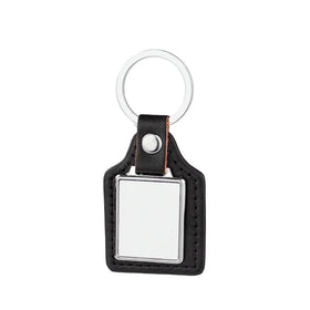 In Stock Tag Shaped Sublimation Leather Keychain Custom Printing for Company Corporate Client Appreciation Gift Keychain
