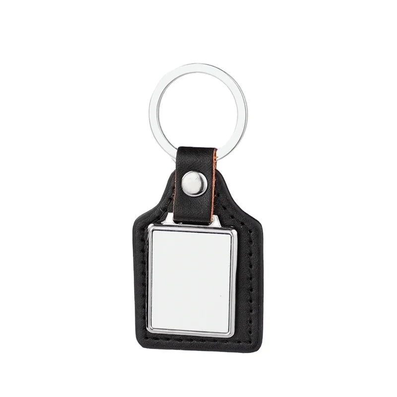 In Stock Tag Shaped Sublimation Leather Keychain Custom Printing for Company Corporate Client Appreciation Gift Keychain