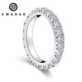 Fashion Women 3MM 0.1ct CZ Cubic Zircon Ring 925 Sterling Silver Full Stones Eternity Wedding Bands Tennis Ring for Girl
