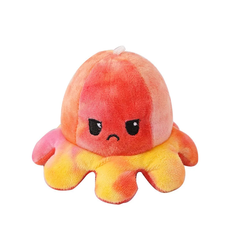 Inverted Octopus Cute Plush Doll Reverse Toy Keychain Kawaii Fluffy Stuffed Pendant Schoolbag Decoration Lovely Creative Gift