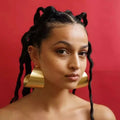 2023 New Arrival Chunky Geometric Hoop Earrings Large Exaggerated Metal Brass Fashion Jewelry Accessory for Wedding