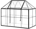 Wholesale Length 9" Geometric Glass Terrarium Planter With Lid Grid House Shape Flower Pot Box for Succulents Cacti Air Plants