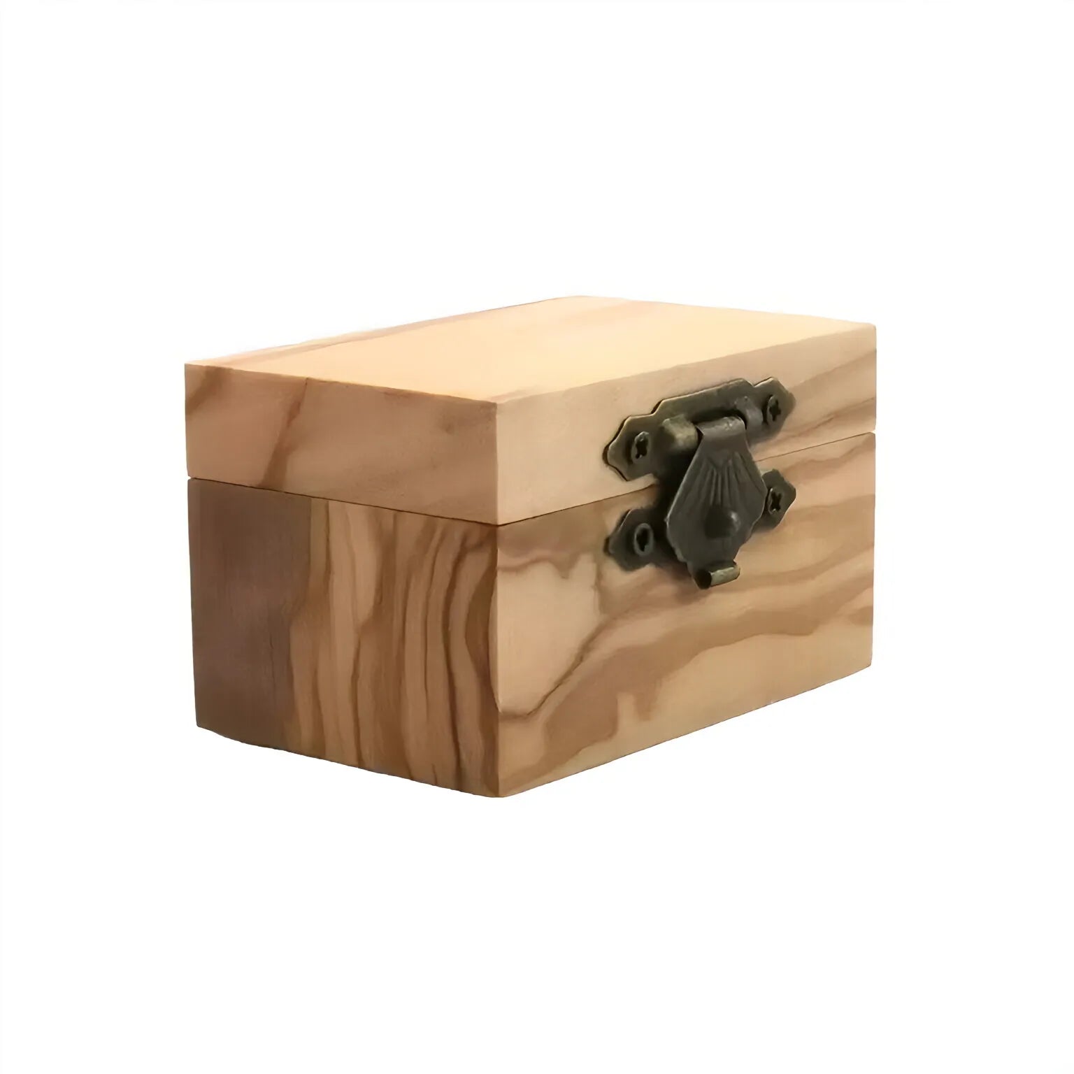 Poya Fashion Design Smooth Natural Olive Wood Rectangle Ring Box Elegant Carton Jewelry Gift Packing