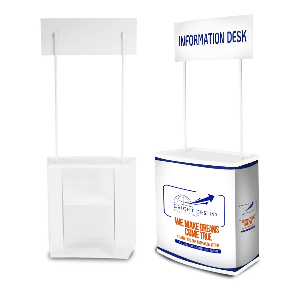 ALLSIGN White PP CMYK Digital Printing Promotion Portable Demo Stand & Table Top Banner Display Carry Bag for Commercial Events