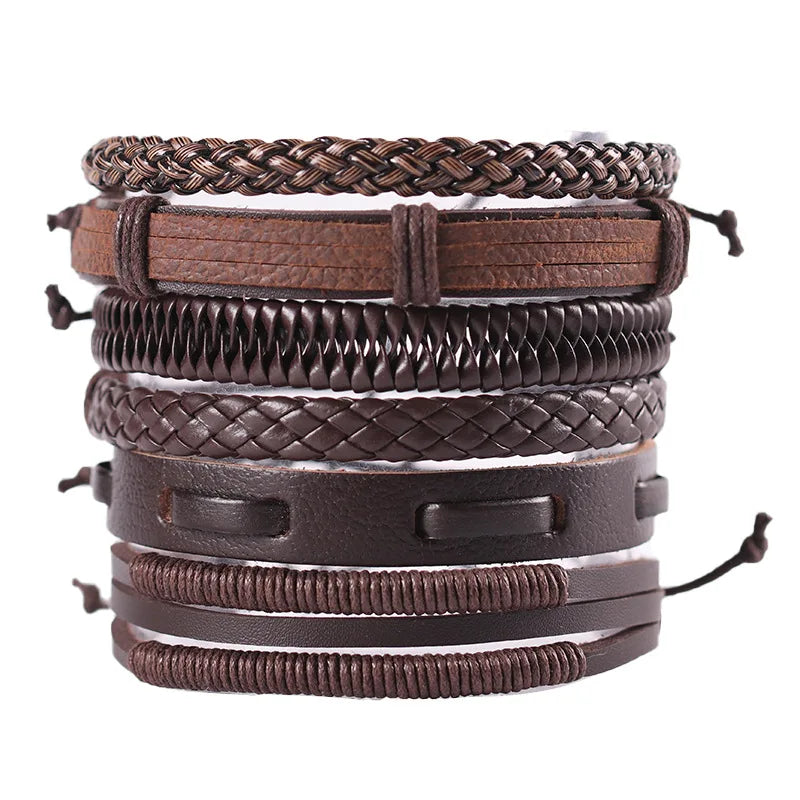 Cross-border Retro Handmade Leather Bracelet Multi-layer Suit Popular Wrist Band Jewelry Bracelet