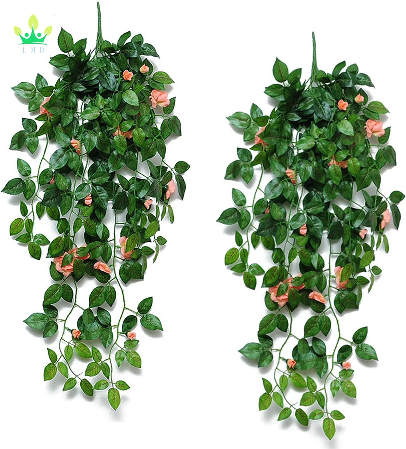 Artificial Hanging Flower With Rose Vine Faux Floral Garland for Wedding Garden Patio Kitchen Dining Living Room Home Decoration