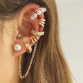 VKME Fashion Vintage Women Jewelry Pearl Earring Set