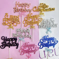 Colorful Happy Birthday Cake Topper in Russian Spanish Feliz Cumpleanos Tik Tok Party Decorations for Events Party Supplies