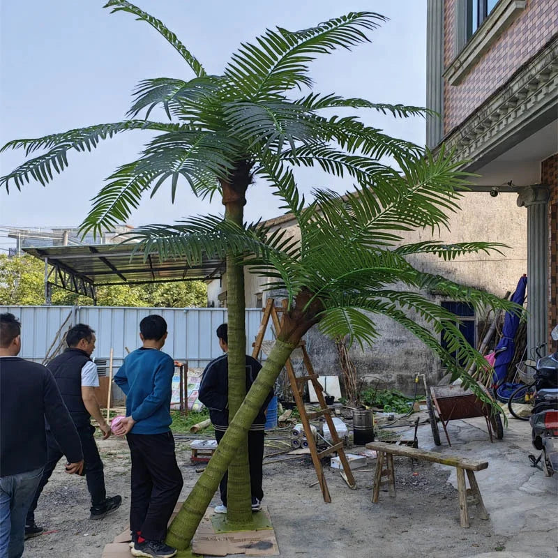 Customized 10FT Tall Plastic Palm Tree Different Types of Artificial Plants