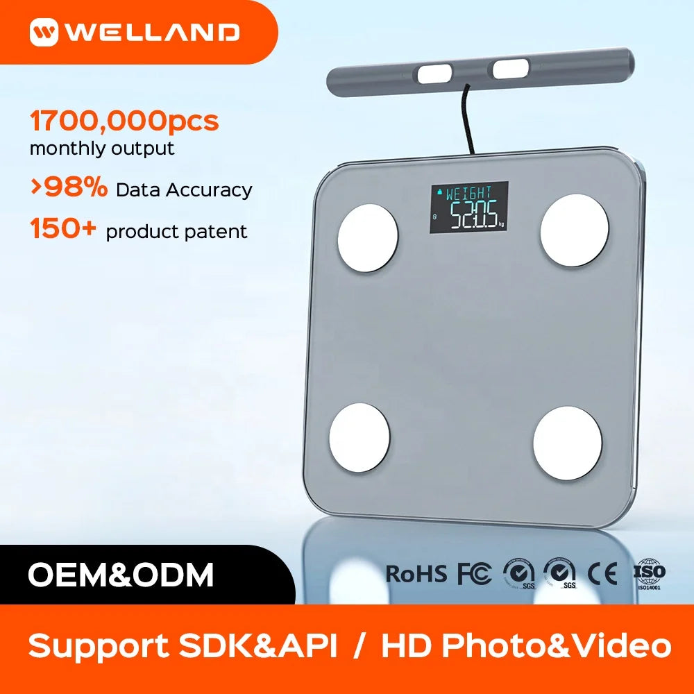 Professional 8 Electrode Full Body Composition Scale with Fitdays App and Printed Report