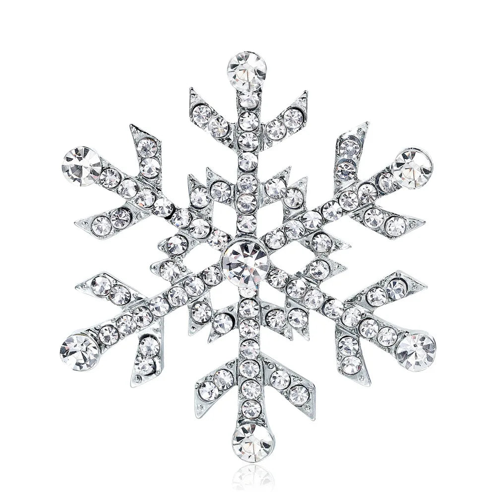 DRAC125 Wholesale Fashion Snowflake Brooches Women Rhinestones Brooch Pin