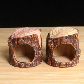 Original Eco-friendly Ceramic Coolable Large Stump Hamster Hideout