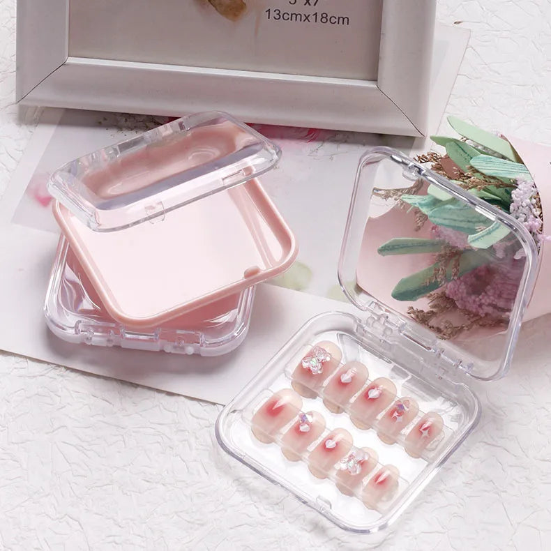 Wholesale Transparent Plastic Nail Tips Storage Box Multifunctional Nail Art Supplies Storage Box