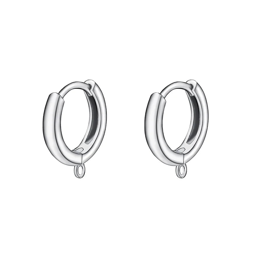 Leverback Earring Findings 925 Cuff 12mm Hoop Sterling Silver Earring Components for Jewelry Making