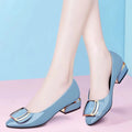 Wholesale 2025 Fashion Comfortable Elegant Square Casual Work Flat Loafers Slip-On Heel Shoes Ladies Sandals Pumps for Women