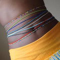 75 Colors African Waist Beads Belly Chain Body Jewelry Bohemian Style Elastic Colorful Rice Bead Waist Chain