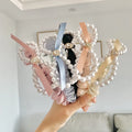Fairy Bowknot Headband Silk Hair Hoop Pearl Headband INS Contracted Temperament Hair Bundle Hairpress