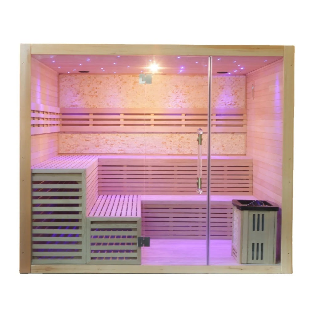 Smartmak Large Sauna Indoor Wooden Steam Sauna Room Traditional Steam Sauna Room