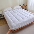 White Grey Mattress Pad Protector for Twin Full Queen King Beds Home Use