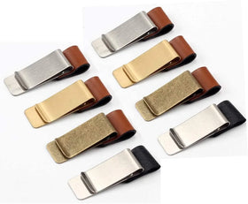 Zhimo ZM Traveler's Notebook Pen Holder High-end PU Leather Stainless Steel Clamp Metal Clip Multi-color 65x20mm Embossed Logo
