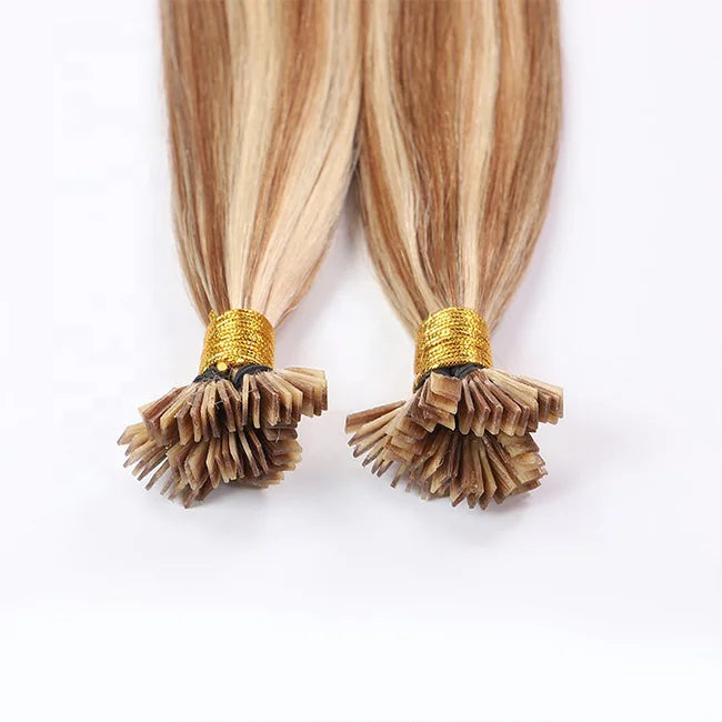 Double Drawn Virgin Russian Hair Extensions Flat Tip Wholesale Kinky Curly Flat Tip Human Hair Extension Vendors Flat Tip Hair