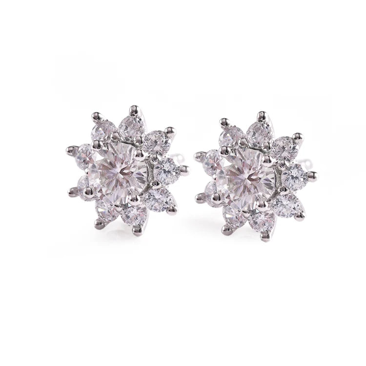 Classic 925 Sterling Silver Jewelry Loose D VVS Moissanite Synthetic Gemstone Earrings for Women