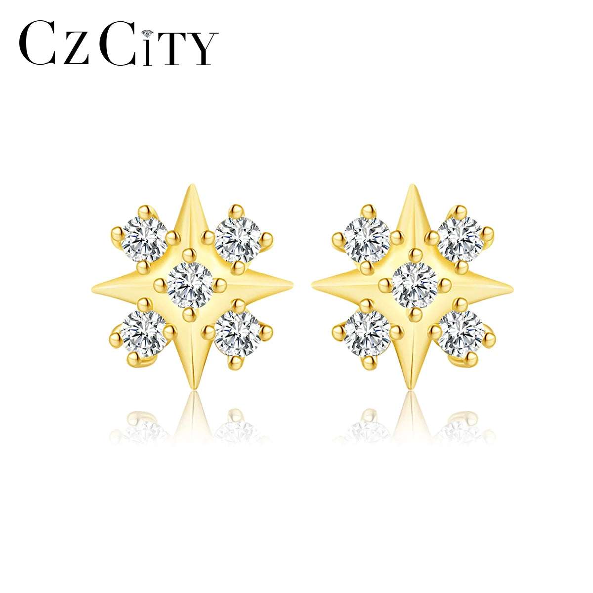 CZCITY Yiwu Women Trendy Modern Woman Minimalist Gold Teacher Stud Simple Popular Silver Earring 925 Sterling