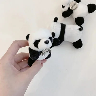 2021 New Design High Quality Korean Plush Panda Brooch Cute Stereo Animal Brooch for Children Wedding Party Gift-Custom