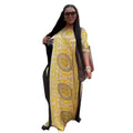 Cheap African Women's Loose Plus Size Long Dress Rayon Digital Print Bat Sleeve African American