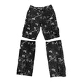 TOPSHOW Full Print Real Trea Camouflage 6 Multi Pockets Heavyweight Convertible Detachable Wide Leg Baggy Cargo Pants Men