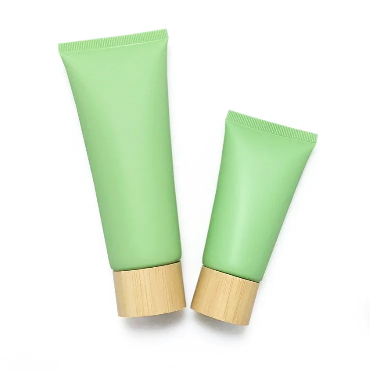 Wholesale 100ml 3oz Green Skincare Packaging Cosmetic Gel Bottle Plastic Jars Face-Wash Bottle Serum Bottle