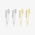 FUAMAY Fashion Jewelry Ladies 925 Silver Earrings Simple Chain Drop Earrings With Zircon