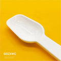 Small Kitchen 2-in-1 Whites Measuring Spoon 5-ml Gadget Ended Food Grade Cleaning Brushes PP Plastic Individual Packing Scoop