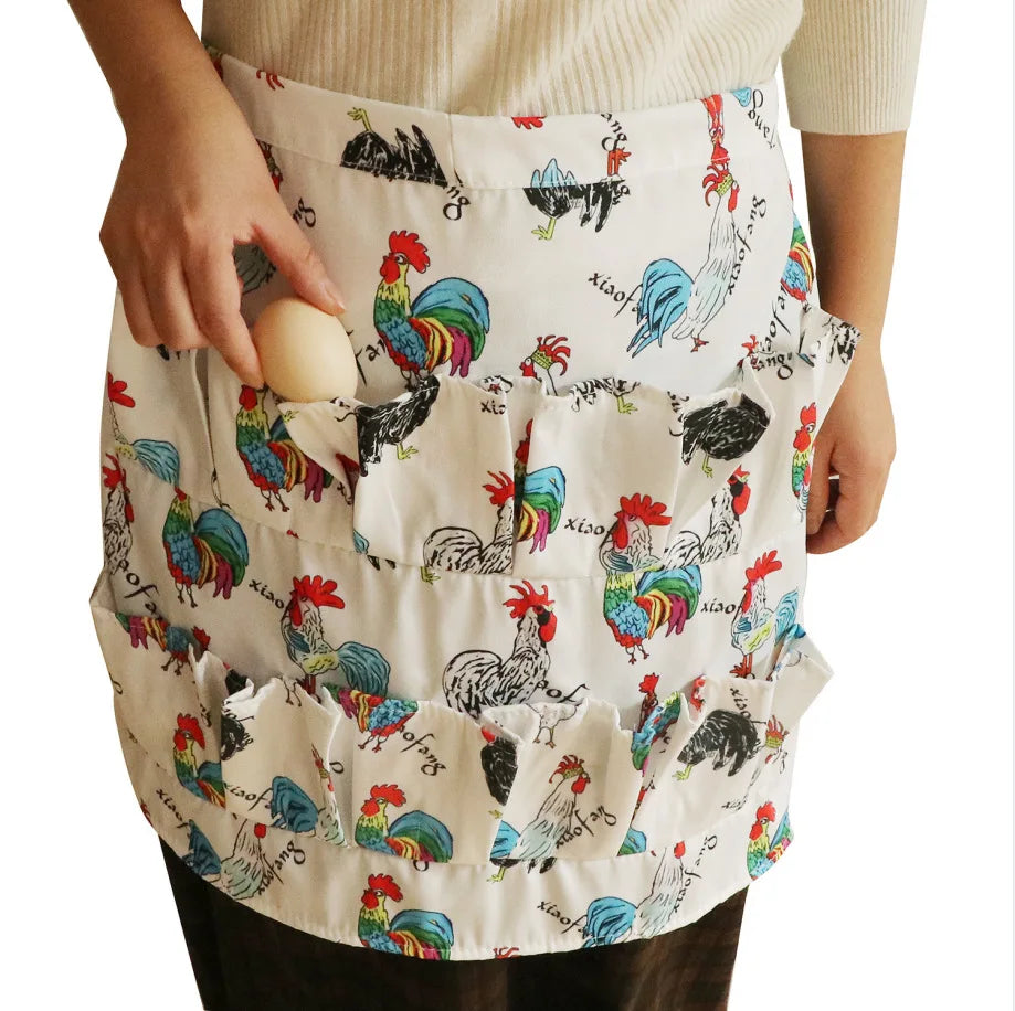 Farm Canvas Chicken Egg Collecting Apron Custom logo with Multi Pockets Egg Apron