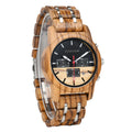 Curren Luxury Quartz Chronograph Wristwatch Japan Movement Luminous Antique Wood Watch for Men