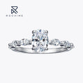Rochime Sparkling  Oval Cut  Diamond Rings 925 Sterling Silver Rhodium Plated  Cubic Zirconia Jewelry for Women